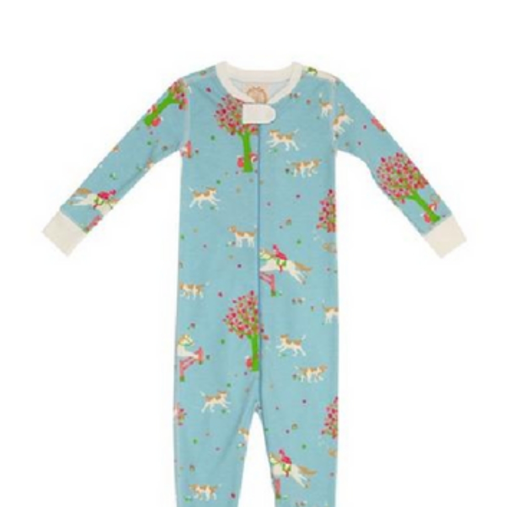 NWT 18-24M TBBC Beaufort Bonnet Footed Knox's Night Night Olde Hunt Club Horses